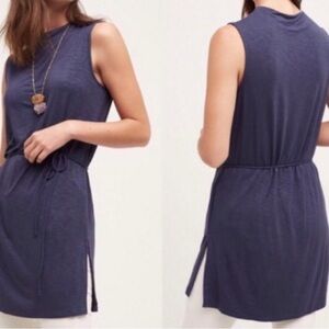 Dolan Anthropologie Navy Blue Top Fina Tie Tunic